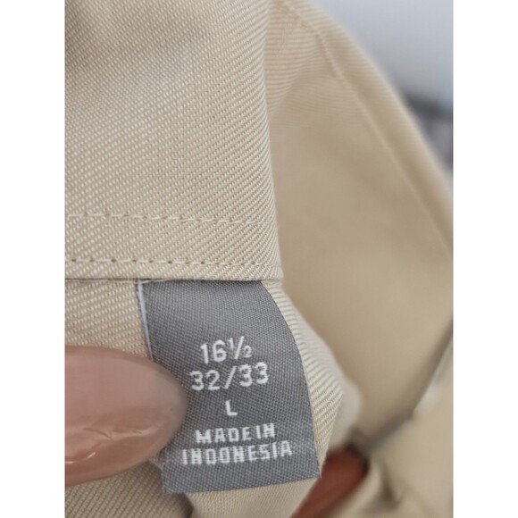 Michael Kords Men's  Slim Fit Dress Shirt Beige Formal  Size L - Picture 10 of 10